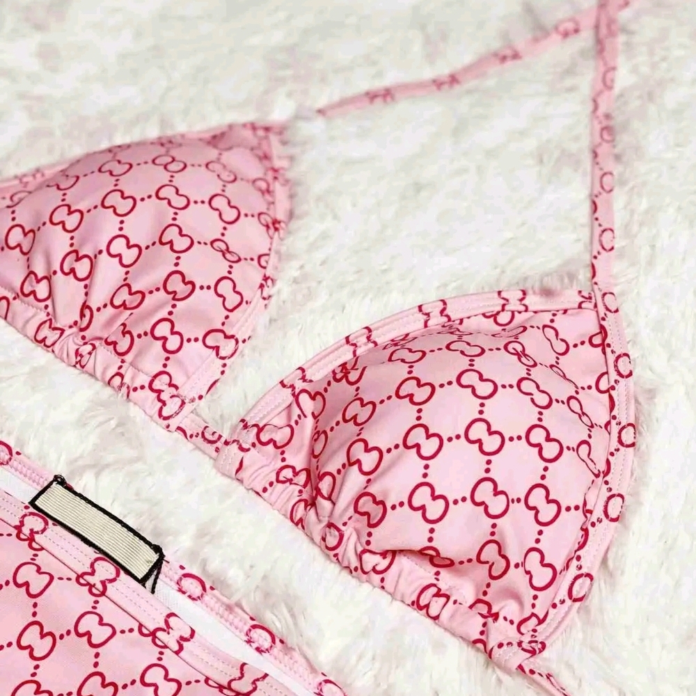 Red and Pink Lace Bra with Elegant Design